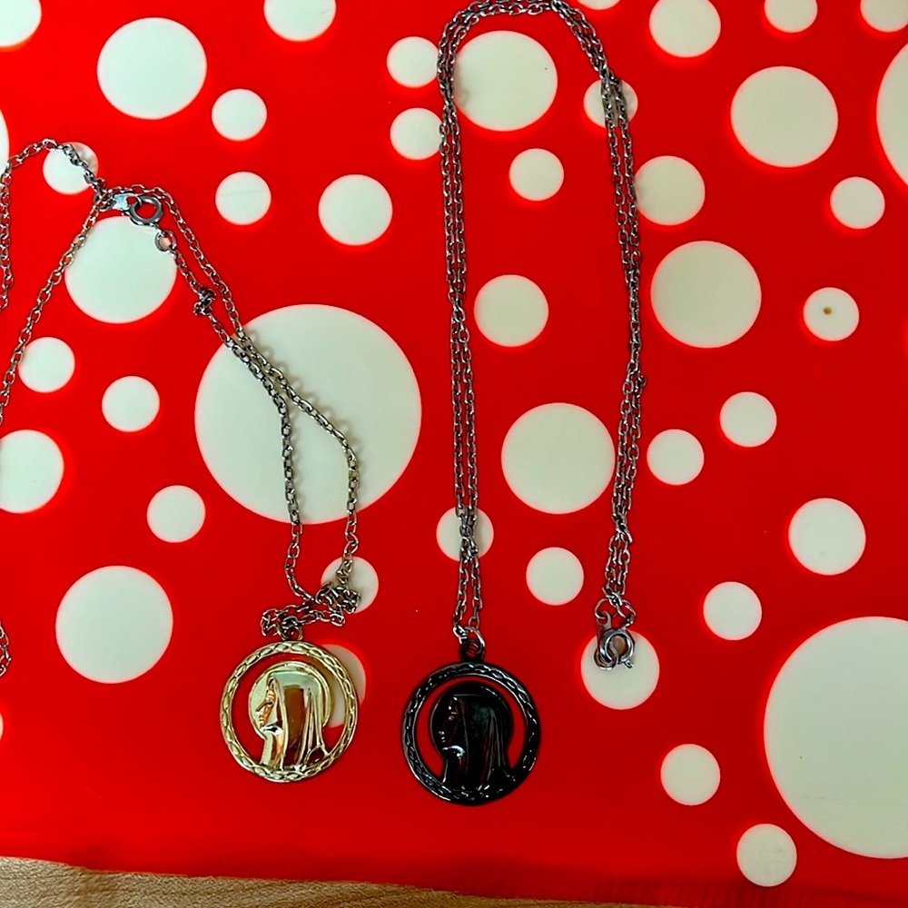 St. Bernadette, Our Lady of Lourds, Necklace x 2 w/20in chains